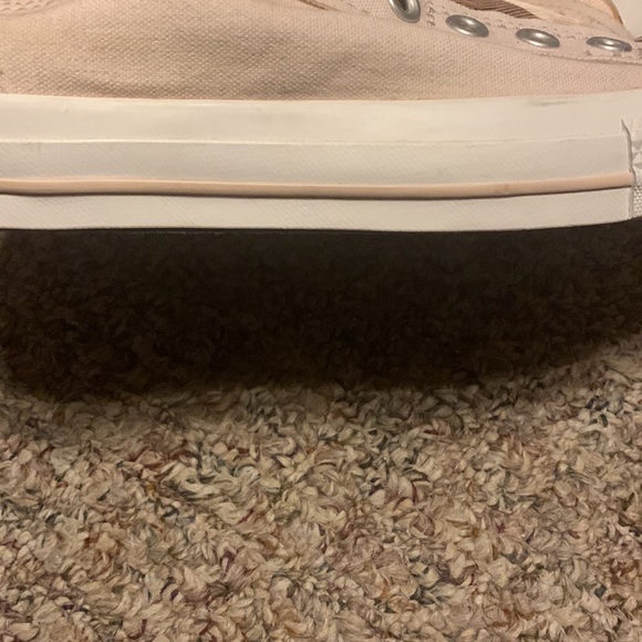 Converse low slip-on No laces Cream with stripe tongue 7 women 5 men Brown/tan - Picture 8 of 10